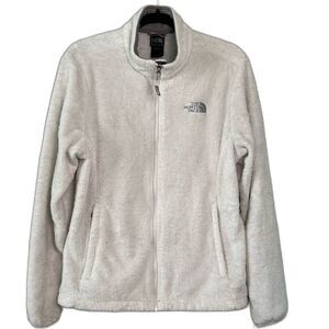 The North Face Women's White Teddy Fleece Zip-Up Jacket Size Large Cozy